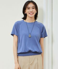 L size ONWARD(大きいサイズ) / エルサイズオンワード カットソー | 【接触冷感・UVケア・洗える】ドレーピーラグランスリーブ ニットソー