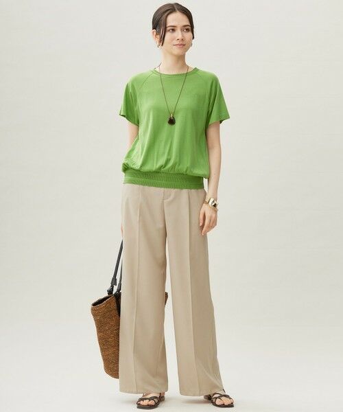 L size ONWARD(大きいサイズ) / エルサイズオンワード カットソー | 【接触冷感・UVケア・洗える】ドレーピーラグランスリーブ ニットソー | 詳細2