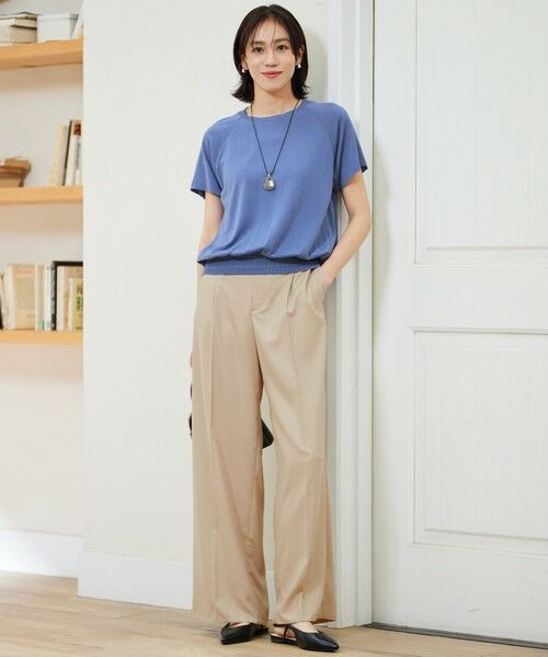 L size ONWARD(大きいサイズ) / エルサイズオンワード カットソー | 【接触冷感・UVケア・洗える】ドレーピーラグランスリーブ ニットソー | 詳細10