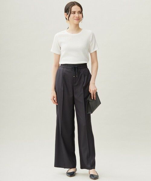 L size ONWARD(大きいサイズ) / エルサイズオンワード カットソー | 【洗える】シャーリングジャージー Tシャツ | 詳細2