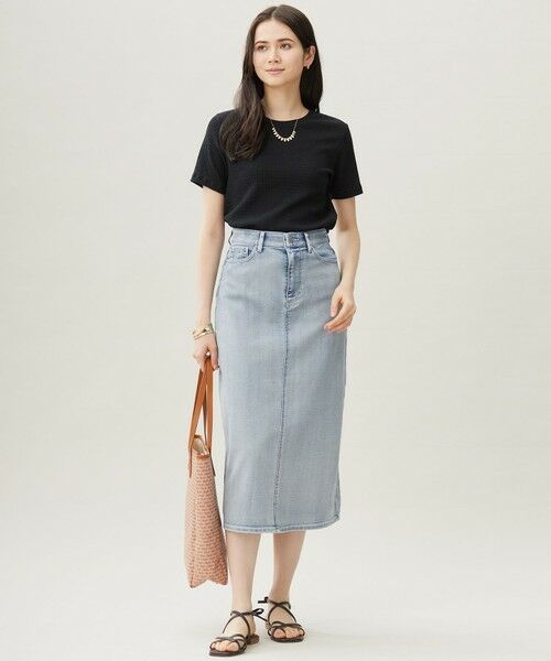 L size ONWARD(大きいサイズ) / エルサイズオンワード カットソー | 【洗える】シャーリングジャージー Tシャツ | 詳細5