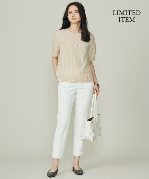 L size ONWARD(大きいサイズ) / エルサイズオンワード カットソー | 【WEB限定・洗える】ストライプハイゲージジャージー カットソー | 詳細10