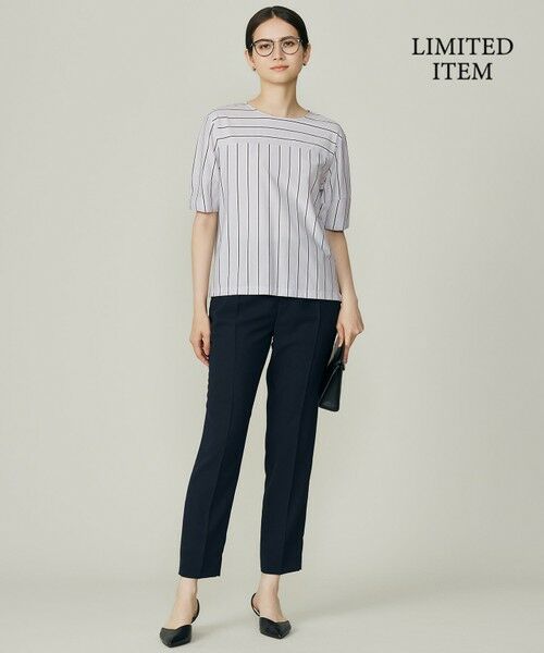 L size ONWARD(大きいサイズ) / エルサイズオンワード カットソー | 【WEB限定・洗える】ストライプハイゲージジャージー カットソー | 詳細14