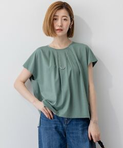 L size ONWARD(大きいサイズ) / エルサイズオンワード カットソー | 【接触冷感/洗える】ツイストコットンプレーティング タックデザイン カットソー