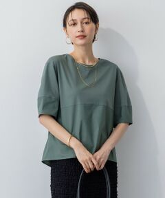 L size ONWARD(大きいサイズ) / エルサイズオンワード カットソー | 【洗える】シルエットスムースコンビ バックフレア カットソー