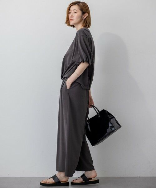 L size ONWARD(大きいサイズ) / エルサイズオンワード カットソー | 【WEB&一部店舗限定/接触冷感】ツイストコットンプレーティング バルーンスリーブ カットソー | 詳細1