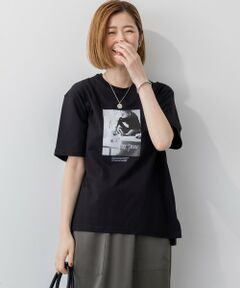 L size ONWARD(大きいサイズ) / エルサイズオンワード カットソー | 【洗える】JANE PACKERコラボ フォトプリント Tシャツ