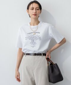 L size ONWARD(大きいサイズ) / エルサイズオンワード カットソー | 【洗える】JANE PACKERコラボ フラワー刺繍 Tシャツ