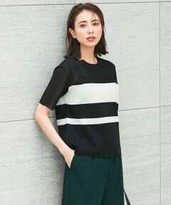 L size ONWARD(大きいサイズ) / エルサイズオンワード ニット・セーター | 【洗える】 シアースムースボーダー ニット