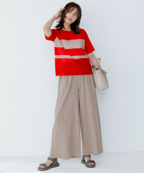 L size ONWARD(大きいサイズ) / エルサイズオンワード ニット・セーター | 【洗える】 シアースムースボーダー ニット | 詳細1