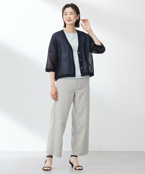 L size ONWARD(大きいサイズ) / エルサイズオンワード カーディガン・ボレロ | 【WEB限定カラーあり・洗える】SHEER LIGHT KNIT Vネック カーディガン | 詳細2