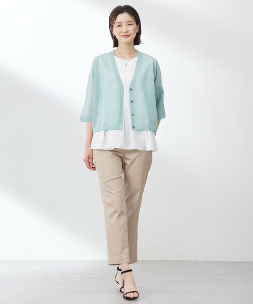 L size ONWARD(大きいサイズ) / エルサイズオンワード カーディガン・ボレロ | 【WEB限定カラーあり・洗える】SHEER LIGHT KNIT Vネック カーディガン | 詳細13