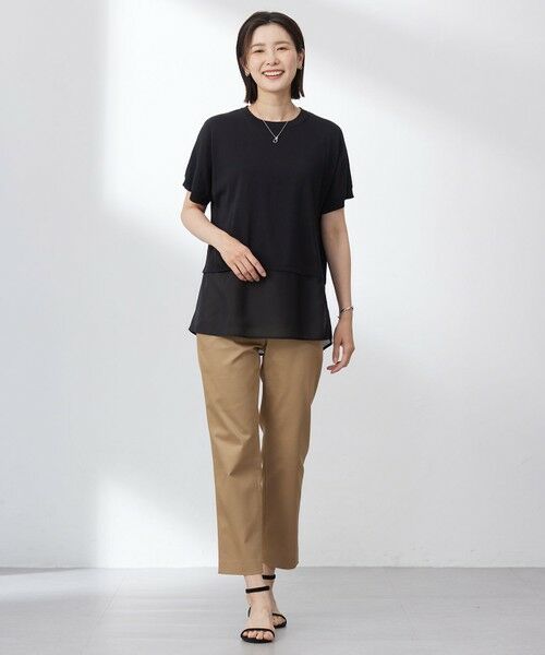 L size ONWARD(大きいサイズ) / エルサイズオンワード ニット・セーター | 【洗える・抗菌防臭】FABRIC コンビ ニット | 詳細1