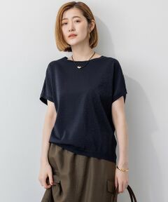 L size ONWARD(大きいサイズ) / エルサイズオンワード ニット・セーター | 【洗える】レーヨンポリエステルストレッチ プルオーバー ラメニット