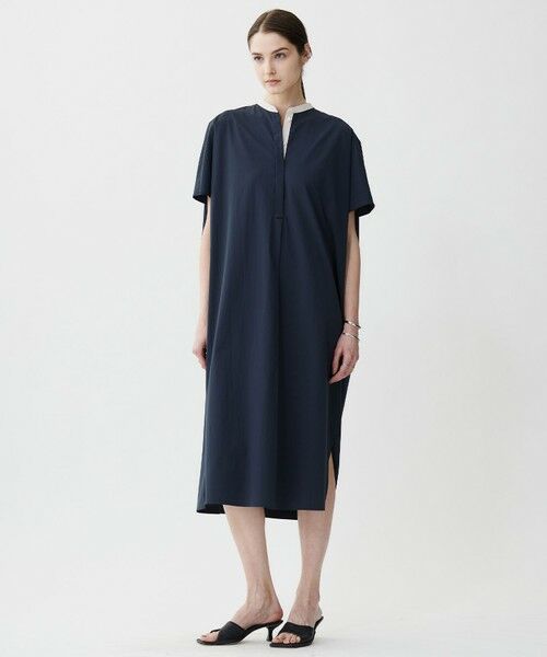 L size ONWARD(大きいサイズ) / エルサイズオンワード ロング・マキシ丈ワンピース | 【接触冷感・UVカット・洗える】RENUソフトタイプライター バンドカラーワンピース | 詳細6