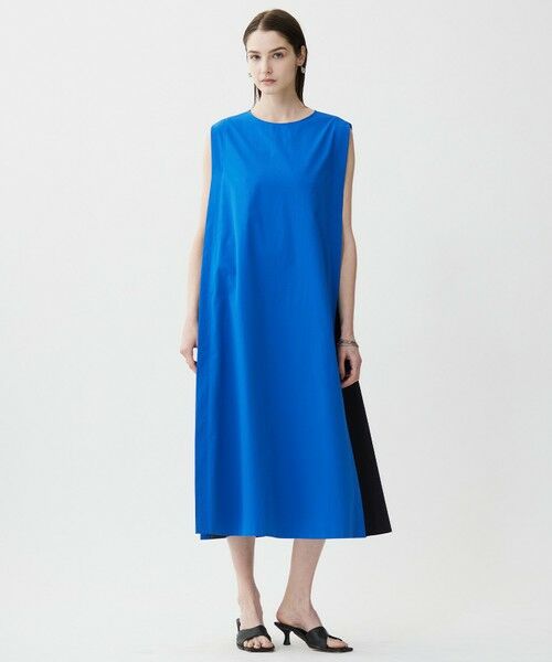 L size ONWARD(大きいサイズ) / エルサイズオンワード ロング・マキシ丈ワンピース | 【接触冷感・UVカット・洗える】RENUソフトタイプライター バイカラーワンピース | 詳細5