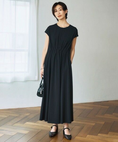 L size ONWARD(大きいサイズ) / エルサイズオンワード ロング・マキシ丈ワンピース | 【ASUMI・MANAMIコラボ 丈が選べる】タックデザインワンピース | 詳細16