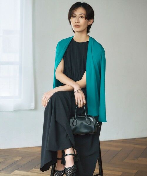 L size ONWARD(大きいサイズ) / エルサイズオンワード ロング・マキシ丈ワンピース | 【ASUMI・MANAMIコラボ 丈が選べる】タックデザインワンピース | 詳細17