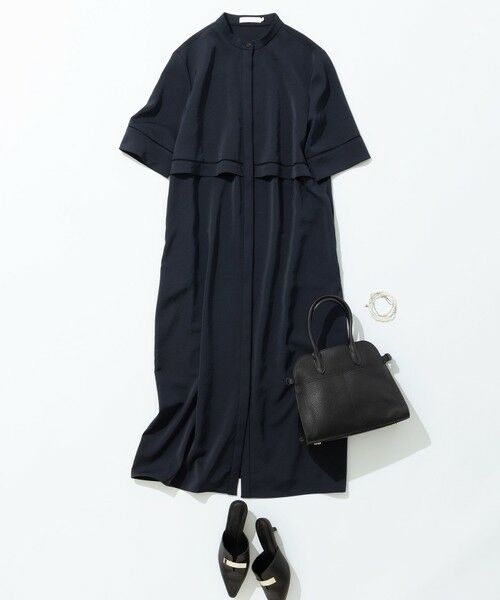 L size ONWARD(大きいサイズ) / エルサイズオンワード ロング・マキシ丈ワンピース | 【ASUMI・MANAMIコラボ 丈が選べる】ハシゴレースシャツワンピース | 詳細21