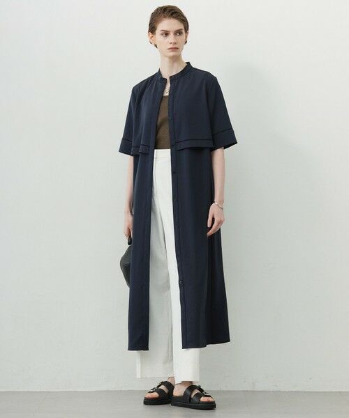 L size ONWARD(大きいサイズ) / エルサイズオンワード ロング・マキシ丈ワンピース | 【ASUMI・MANAMIコラボ 丈が選べる】ハシゴレースシャツワンピース | 詳細14