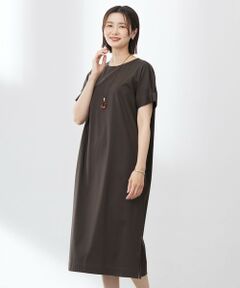 L size ONWARD(大きいサイズ) / エルサイズオンワード ロング・マキシ丈ワンピース | 【WEB限定カラーあり・洗える】コットンスムース ドルマンスリーブ ワンピース