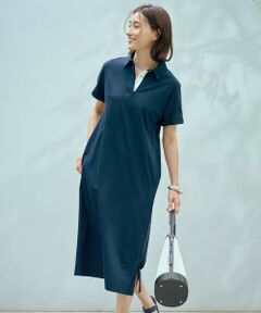 【6月12日まで値下げ】23区 濃紺ワンピース　サイズ38 ウールジョーゼット Aライン ワンピース（OPWWSW0411