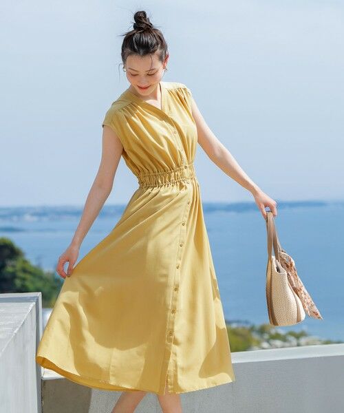 L size ONWARD(大きいサイズ) / エルサイズオンワード ロング・マキシ丈ワンピース | 【洗える】フロントボタンギャザー ワンピース | 詳細5