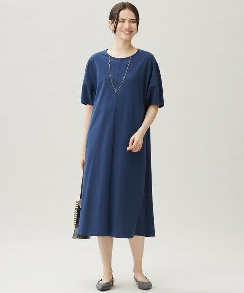 L size ONWARD(大きいサイズ) / エルサイズオンワード ロング・マキシ丈ワンピース | 【接触冷感・UVカット・吸水速乾・抗菌防臭・洗える】ハイカウントモクロディ ワンピース | 詳細2