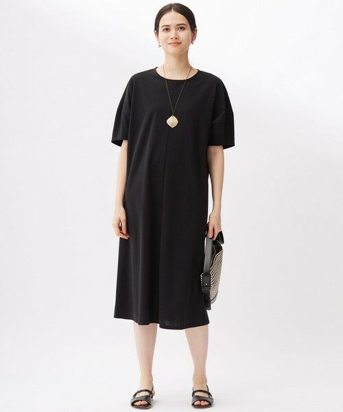 L size ONWARD(大きいサイズ) / エルサイズオンワード ロング・マキシ丈ワンピース | 【接触冷感・UVカット・吸水速乾・抗菌防臭・洗える】ハイカウントモクロディ ワンピース | 詳細11