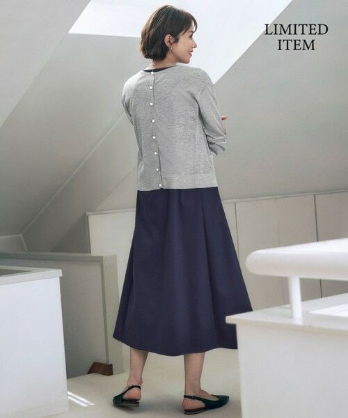 L size ONWARD(大きいサイズ) / エルサイズオンワード ロング・マキシ丈ワンピース | 【WEB限定・洗える】シアーカーデ×ジャージードレス セット | 詳細5