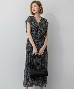 L size ONWARD(大きいサイズ) / エルサイズオンワード ロング・マキシ丈ワンピース | 【洗える】アンティークフラワープリント ワンピース