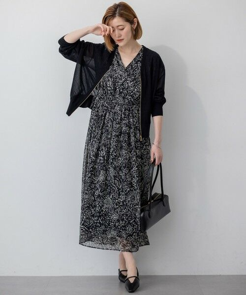 L size ONWARD(大きいサイズ) / エルサイズオンワード ロング・マキシ丈ワンピース | 【洗える】アンティークフラワープリント ワンピース | 詳細3