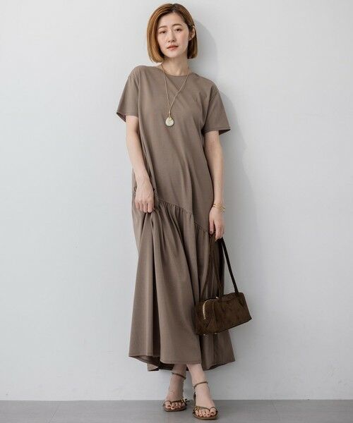 L size ONWARD(大きいサイズ) / エルサイズオンワード ロング・マキシ丈ワンピース | 【Oggi8月号掲載/接触冷感/洗える】ツイストコットンプレーティング ティアードワンピース | 詳細12