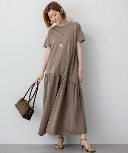 L size ONWARD(大きいサイズ) / エルサイズオンワード ロング・マキシ丈ワンピース | 【Oggi8月号掲載/接触冷感/洗える】ツイストコットンプレーティング ティアードワンピース | 詳細13