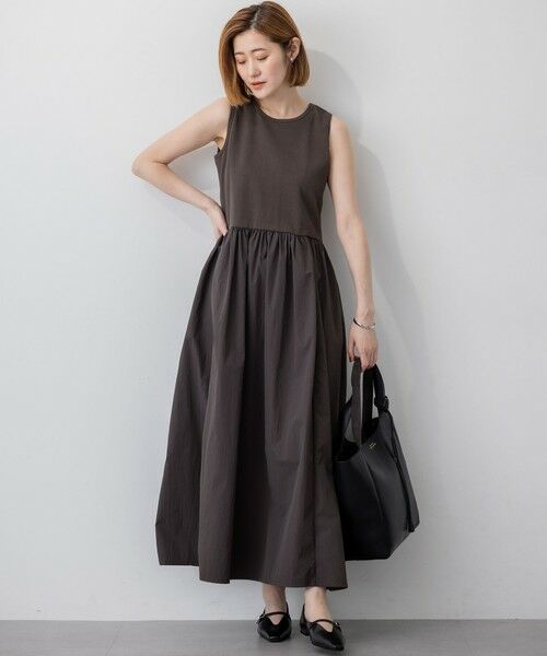 L size ONWARD(大きいサイズ) / エルサイズオンワード ロング・マキシ丈ワンピース | 【Oggi8月号掲載/洗える】ニットレイヤード ワンピース | 詳細6