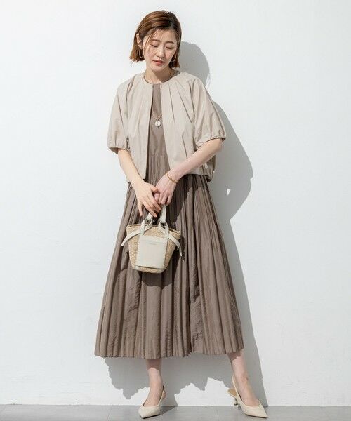 L size ONWARD(大きいサイズ) / エルサイズオンワード ロング・マキシ丈ワンピース | 【洗える】プリーツコンビ ワンピース | 詳細3
