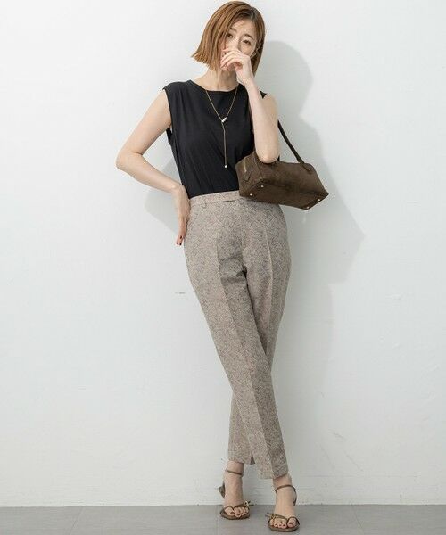 L size ONWARD(大きいサイズ) / エルサイズオンワード セットアップ | 【一部店舗限定/洗える】リネンライクジャカード セットアップ | 詳細4