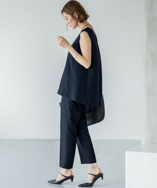 L size ONWARD(大きいサイズ) / エルサイズオンワード セットアップ | 【一部店舗限定/洗える】リネンライクジャカード セットアップ | 詳細20