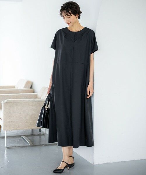 L size ONWARD(大きいサイズ) / エルサイズオンワード ロング・マキシ丈ワンピース | 【一部店舗限定/UVカット/洗える】タイプライター サック風 ワンピース | 詳細17