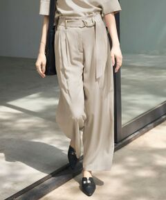 L size ONWARD(大きいサイズ) / エルサイズオンワード その他パンツ | 【接触冷感・UVカット・洗える】 T/Rドライリネン ワイドストレートパンツ