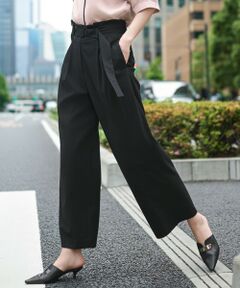 L size ONWARD(大きいサイズ) / エルサイズオンワード その他パンツ | 【接触冷感・UVカット・洗える】 T/Rドライリネン ワイドストレートパンツ