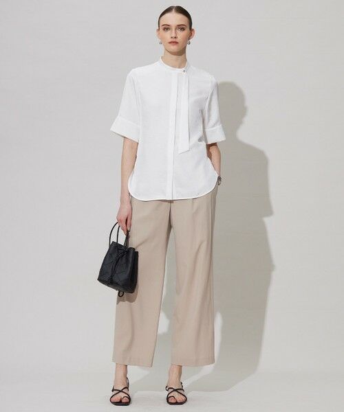 L size ONWARD(大きいサイズ) / エルサイズオンワード その他パンツ | 【接触冷感・UVカット・洗える】 T/Rドライリネン ワイドストレートパンツ | 詳細14