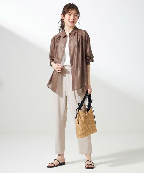 L size ONWARD(大きいサイズ) / エルサイズオンワード その他パンツ | 【接触冷感・吸水速乾・UVカット】サラキレイ テーパードパンツ | 詳細3