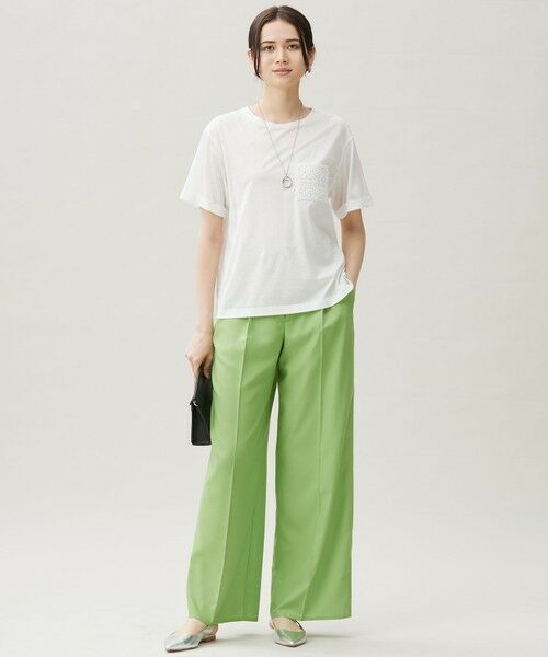 L size ONWARD(大きいサイズ) / エルサイズオンワード その他パンツ | 【17号サイズまで展開・カタログ掲載・接触冷感・UVケア・洗える】フルダルスパンマイクロピーチワイドストレート パンツ | 詳細15