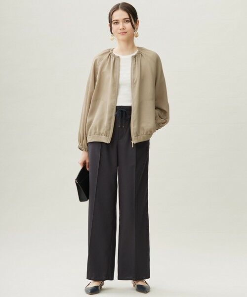 L size ONWARD(大きいサイズ) / エルサイズオンワード その他パンツ | 【17号サイズまで展開】フルダルスパンマイクロピーチワイドストレート パンツ | 詳細18