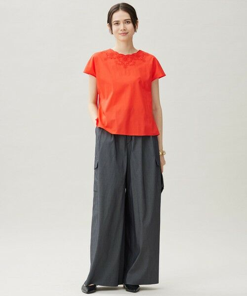 L size ONWARD(大きいサイズ) / エルサイズオンワード その他パンツ | 【カタログ掲載・接触冷感・UVカット・洗える】デニムライクボトムフレアワイド パンツ | 詳細21