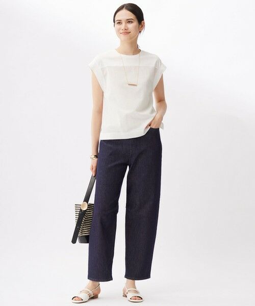 L size ONWARD(大きいサイズ) / エルサイズオンワード デニムパンツ | 【19号サイズまで展開】ウスカルデニムダーツカーブ パンツ | 詳細2