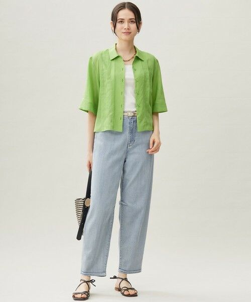 L size ONWARD(大きいサイズ) / エルサイズオンワード デニムパンツ | 【19号サイズまで展開】ウスカルデニムダーツカーブ パンツ | 詳細7