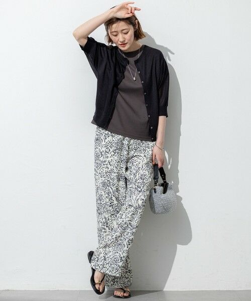 L size ONWARD(大きいサイズ) / エルサイズオンワード その他パンツ | 【洗える】アンティークフラワープリント ワイド パンツ | 詳細20