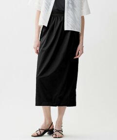 L size ONWARD(大きいサイズ) / エルサイズオンワード ミニ・ひざ丈スカート | メタリックナイロンサテン コクーンスカート